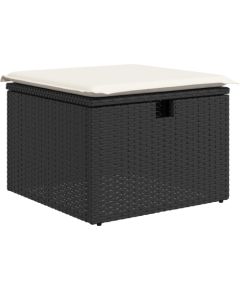 vidaXL 4-częściowy zestaw sof ogrodowych z poduszkami czarny polirattan Dārza mēbeļu komplekti