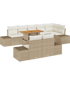 vidaXL 9-częściowy zestaw sof ogrodowych z poduszkami w kolorze beżowym Dārza mēbeļu komplekti