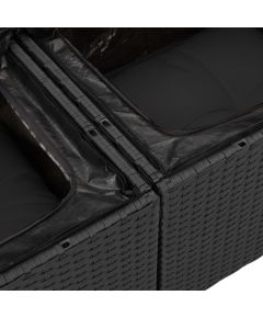 vidaXL 7-częściowy zestaw sofy ogrodowej z poduszkami czarny polirattan akacja Dārza mēbeļu komplekti