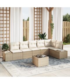 vidaXL 7-częściowy zestaw sof ogrodowych z poduszkami brązowy polirattan Dārza mēbeļu komplekti