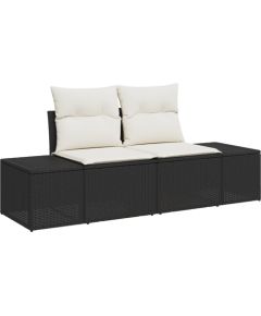 vidaXL Zestaw sofy ogrodowej 8-elementowy z poduszkami czarny polirattan Dārza mēbeļu komplekti