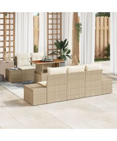 vidaXL Zestaw ogrodowy , beżowy z poduszkami 6-częściowy. Dārza mēbeļu komplekti