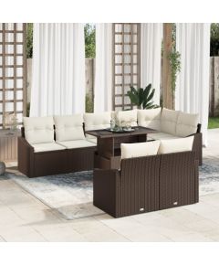 vidaXL 9-częściowy Zestaw Sofy Ogrodowej z Poduszkami Brązowy Polirattan Dārza mēbeļu komplekti