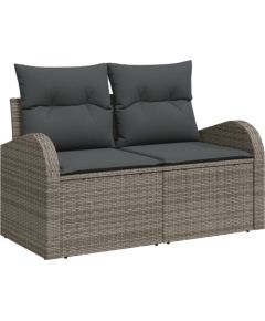 vidaXL 6-częściowy zestaw kanap ogrodowych z poduszkami szary polirattan Dārza mēbeļu komplekti