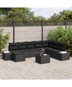 vidaXL 9-częściowy Zestaw Sofy Ogrodowej z Poduszkami Beżowy Polirattan Dārza mēbeļu komplekti