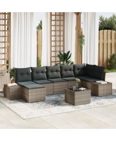 vidaXL 7-częściowy zestaw sof ogrodowych z poduszkami czarny polirattan Dārza mēbeļu komplekti