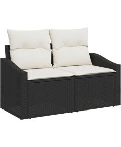vidaXL Zestaw sof ogrodowych z poduszkami 5 części czarny polirattan Dārza mēbeļu komplekti