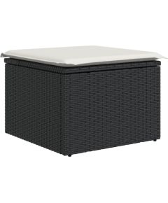 vidaXL Zestaw mebli ogrodowych 7-elementowy z poduszkami czarny polirattan Dārza mēbeļu komplekti