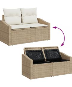 vidaXL Zestaw do jadalni ogrodowej z 10 elementami z poduszkami beżowy polirattan Dārza mēbeļu komplekti