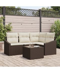 vidaXL Zestaw mebli ogrodowych 4-częściowy z poduszkami szary rattan syntetyczny Dārza mēbeļu komplekti