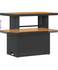 Vidaxl 12-częściowy zestaw sofy ogrodowej z poduszkami Czarny Polirattan Akacja Dārza mēbeļu komplekti