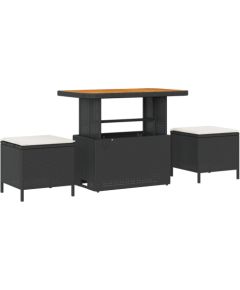 Vidaxl Zestaw 13-częściowy sofy ogrodowej z poduszkami czarny polirattan akacja Dārza mēbeļu komplekti