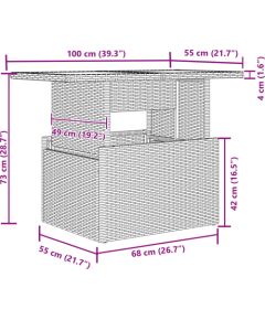 Vidaxl 6-częściowy zestaw sofy ogrodowej z poduszkami czarny polirattan Dārza mēbeļu komplekti