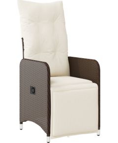 vidaXL 5-częściowy zestaw jadalny brązowy z poduszkami z polirattanu Dārza mēbeļu komplekti