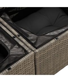 Vidaxl Zestaw 9 Częściowej Sofy Ogradowej z Poduszkami Szary Poli Rattan Akacja Dārza mēbeļu komplekti