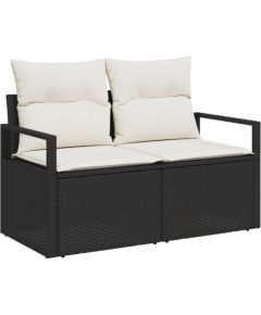 Vidaxl Zestaw 4 elementów sofa ogrodowa z poduszkami czarny polirattan Dārza mēbeļu komplekti