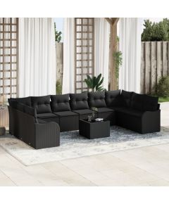 11-częściowy zestaw sofy ogrodowej vidaXL z poduszkami beżowy polirattan Dārza mēbeļu komplekti