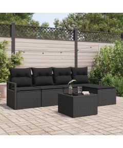 6-częściowy zestaw sof ogrodowych vidaXL z poduszkami beżowy polirattan Dārza mēbeļu komplekti