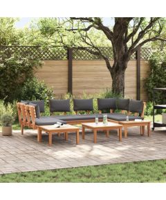 Zestaw 4-częściowy ławki ogrodowe vidaXL z poduszkami z litego drewna teakowego, Zestaw 2-częściowy ławki ogrodowe z litego drewna teakowego Dārza mēbeļu komplekti