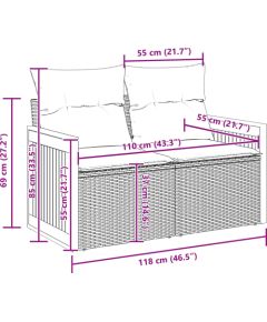 Vidaxl Zestaw 12-częściowy sofy ogrodowej z poduszkami Czarny Rattan Poliester Akacja, Zestaw 3-częściowy do ogrodu z poduszkami Czarny Rattan Poliester Akacja, Dwuosobowa sofa ogrodowa z poduszkami Czarny Rattan Poliester Dārza mēbeļu komplekti