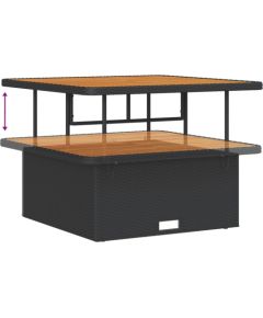 vidaXL 12-częściowy zestaw sofy ogrodowej z poduszkami polirattan akacja czarna Dārza mēbeļu komplekti