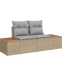 Zestaw sof ogrodowych vidaXL 8 częściowy z poduszkami w beżowym polirattan, 2-osobowa sofa ogrodowa vidaXL z przechowalnią i poduszkami beżowy polirattan Dārza mēbeļu komplekti