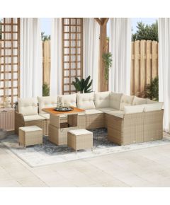 Zestaw sof ogrodowych vidaXL 12 elementów z poduszkami Beżowy Polirattan Akacja, Zestaw jadalniany vidaXL 3 elementy z poduszkami Beżowy Polirattan Akacja, Dwuosobowa sofa ogrodowa vidaXL z poduszkami Beżowy Polirattan Dārza mēbeļu komplekti