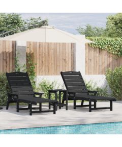 vidaXL Leżaki słoneczne 2 szt. czarny 162x53x98,5 cm HDPE Шезлонги и пляжные стулья