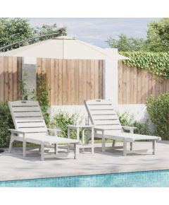 vidaXL Leżaki słoneczne 2 szt. biały 162x53x98.5 cm HDPE Шезлонги и пляжные стулья