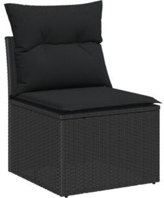 Zestaw ogrodowy vidaXL w 9 częściach z poduszkami Czarny Polirattan Akacja, Sofa ogrodowa vidaXL dla 2 osób z poduszkami Czarny Polirattan, Zestaw do jadalni ogrodowej vidaXL w 3 częściach z poduszkami Czarny Polirattan Akacja Dārza mēbeļu komplekti