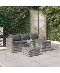 vidaXL 6-częściowy zestaw sofy ogrodowej z poduszkami szary poli rattan Dārza mēbeļu komplekti