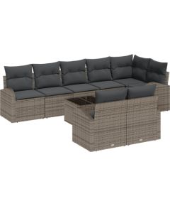 vidaXL 8-częściowy zestaw sofy ogrodowej z poduszkami czarny polirattan Dārza mēbeļu komplekti