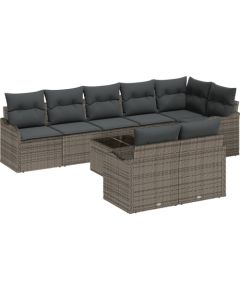 vidaXL 8-częściowy zestaw sofogardowych z poduszkami czarnym polirattanu Dārza mēbeļu komplekti