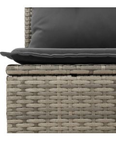 Vidaxl Zestaw 8-częściowej sofy ogrodowej z poduszkami czarny poli rattan, Sofa ogrodowa dwuosobowa z przechowywaniem i poduszkami szary poli rattan Dārza mēbeļu komplekti