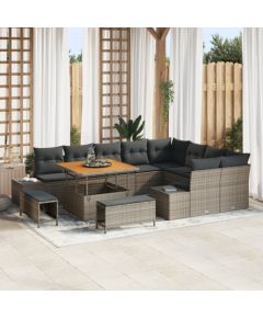 vidaXL 12-częściowy zestaw sofy ogrodowej szary Dārza mēbeļu komplekti