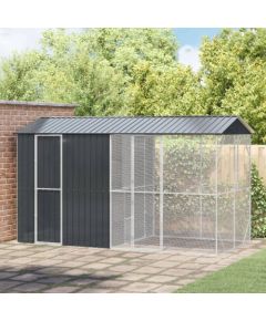 Klatka dla ptaków vidaXL z rozszerzeniem antracytowa 210x442x247 cm stal Putniem 