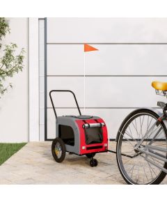 vidaXL Czerwony Wózek dla Zwierząt Czerwony Poliester, Metal Suņu un kaķu transport somas