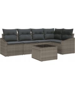 vidaXL Zestaw Ogrodowy 5-częściowy z Poduszkami Czarny Polirattan Dārza mēbeļu komplekti