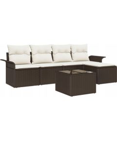 vidaXL Zestaw 5-częściowy sof ogrodowych z poduszkami szary polirattan Dārza mēbeļu komplekti