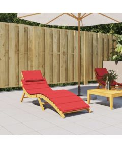 Leżaki vidaXL 2 szt z poduszkami i kołami Czerwony Lite drewno akacjowe, Składany leżak vidaXL z kołami i poduszką Czerwony Lite drewno akacjowe Шезлонги и пляжные стулья