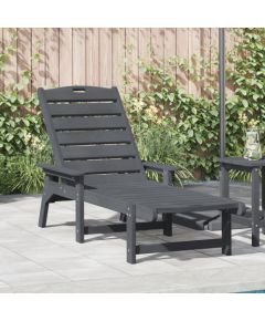 vidaXL Leżak Słoneczny Jasnoszary 53x162x98.5 cm HDPE Шезлонги и пляжные стулья