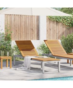 vidaXL Leżak Szary 200x55x35 cm Lite Drewno Akacjowe Шезлонги и пляжные стулья