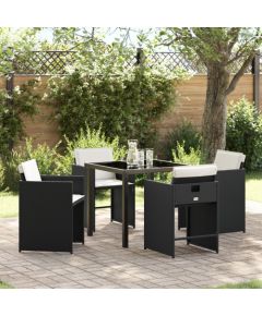 vidaXL Zestaw 5 sztuk Mebli Ogrodowych z Poduszkami Beżowy Poli Rattan Dārza mēbeļu komplekti