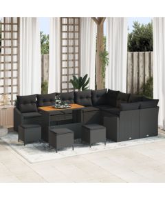 Zestaw Sofy Ogrodowej vidaXL 13-elementowy z poduszkami czarny polirattan akacja, Zestaw Sofy Ogrodowej vidaXL 2-osobowy z przechowalnią i poduszkami czarny polirattan, Zestaw Mebli Ogrodowych vidaXL 4-elementowy z poduszkami czarny polirattan akacja Dārza mēbeļu komplekti