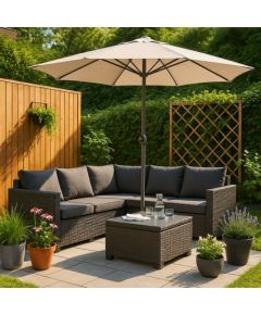 Zestaw Sof Ogrodowych vidaXL 14 Elementów z Poduszkami Szary Polirattan Akacja, Zestaw Mebli Ogrodowych vidaXL 4 Elementy z Poduszkami Szary Polirattan Akacja Dārza mēbeļu komplekti