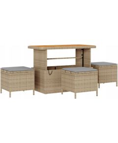 10-częściowy zestaw sof ogrodowych vidaXL z poduszkami Beżowy Polirattan Akacja, 2-osobowa sofa ogrodowa vidaXL z poduszkami Beżowa Polirattan, 4-częściowy zestaw jadalny do ogrodu vidaXL z poduszkami Beżowy Polirattan Akacja Dārza mēbeļu komplekti