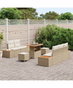 vidaXL Zestaw Sofy Ogrodowej 8-częściowy z Poduszkami Beżowy Poliratanu, vidaXL Zestaw 3-częściowy do Jadalni Ogrodowej z Poduszkami Beżowy Poliratanu Dārza mēbeļu komplekti