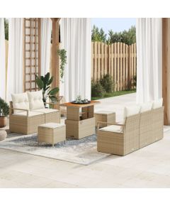 vidaXL 8-częściowy zestaw sof ogrodowych z poduszkami Beżowy Polirattan Akacja, vidaXL 2-osobowa sofa ogrodowa z poduszkami Beżowy Polirattan, vidaXL 3-częściowy zestaw do jadalni ogrodowej z poduszkami Beżowy Polirattan Akacja Dārza mēbeļu komplekti