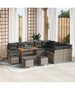 vidaXL 13 Częściowy Zestaw Sofy Ogrodowej z Poduszkami Szary Polirattan Akacja, vidaXL 4 Częściowy Zestaw Jadalny z Poduszkami Szary Polirattan Akacja, vidaXL Sofa Ogrodowa na 2 Osoby z Poduszkami Szary Polirattan Dārza mēbeļu komplekti