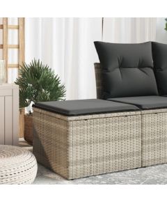 Vidaxl Zestaw Sofa Ogród 9-częściowy z Poduszkami Szary Poli Rattan, 2-osobowa Sofa Ogród z Przechowalnią i Poduszkami Szary Poli Rattan Dārza mēbeļu komplekti